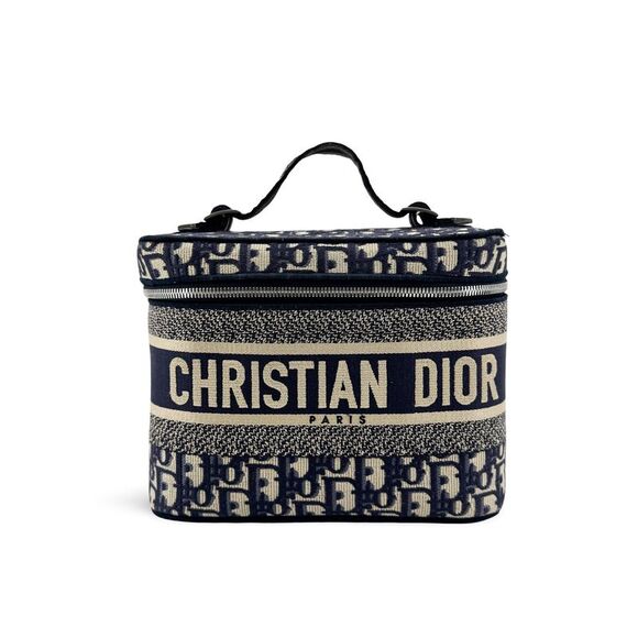 Christian Dior Handbags - Christian Dior Diortravel Vanity Case Oblique Canvas Beige Canvas Handbag